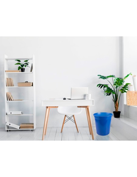 CI | Papelera plastico q-connect azul translucido 13 litros