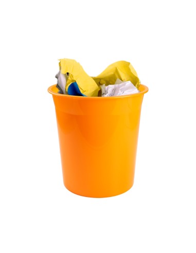 CI | Papelera plastico q-connect naranja translucido 13 litros