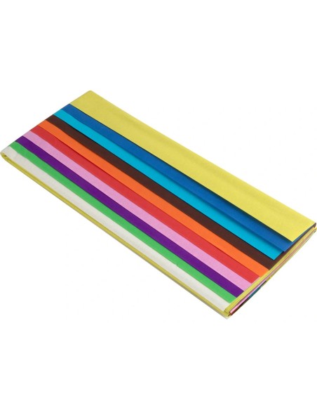 CI | Papel seda liderpapel 52x76cm 18g/m2 bolsa de 10 hojas colores surtidos