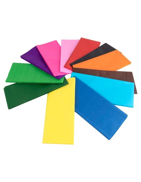 CI | Papel seda liderpapel 52x76cm 18g/m2 bolsa de 10 hojas colores surtidos