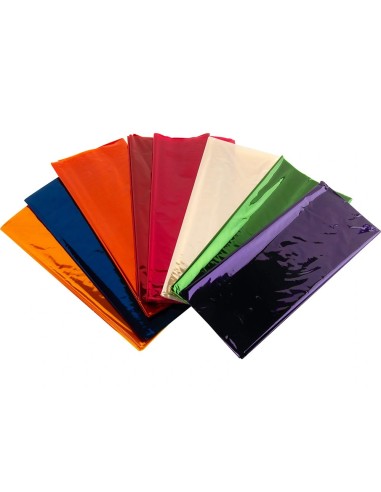 CI | Papel celofan liderpapel 50x70 expositor 56 bolsas de 5 hojas 8 colores surtidos