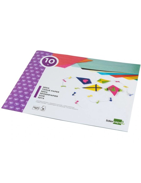CI | Bloc trabajos manuales liderpapel seda 240x315mm 10 hojas colores surtidos