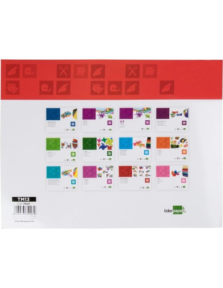 CI | Bloc trabajos manuales liderpapel papel metalizado 240x315 mm 10 hojas colores surtidos