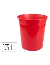 CI | Papelera plastico q-connect rojo translucido 13 litros