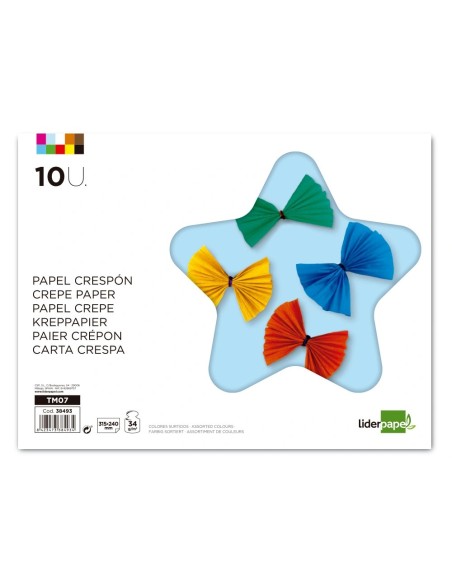 CI | Bloc trabajos manuales liderpapel crespon 240x315mm 10 hojas colores surtidos
