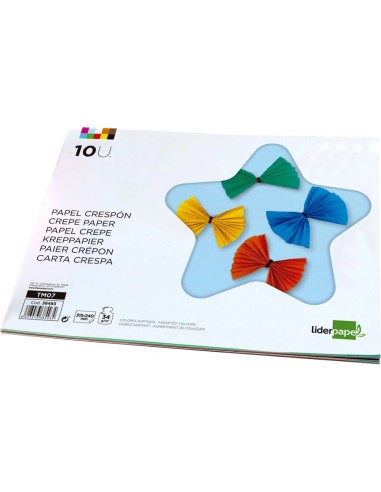 CI | Bloc trabajos manuales liderpapel crespon 240x315mm 10 hojas colores surtidos