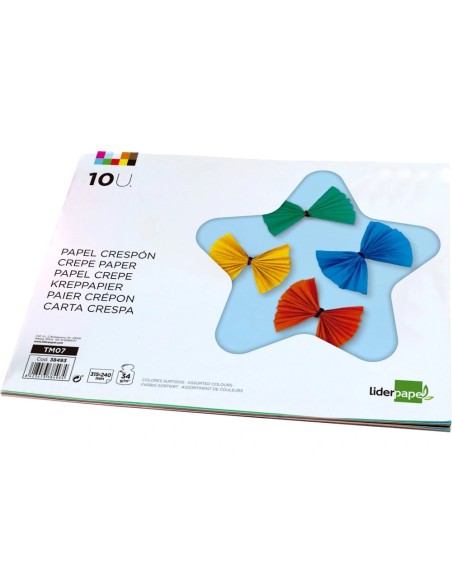 CI | Bloc trabajos manuales liderpapel crespon 240x315mm 10 hojas colores surtidos