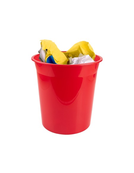 CI | Papelera plastico q-connect rojo translucido 13 litros