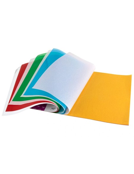CI | Bloc trabajos manuales liderpapel celofan 240x315mm 10 hojas colores surtidos