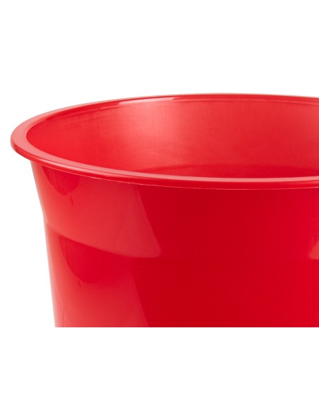 CI | Papelera plastico q-connect rojo translucido 13 litros