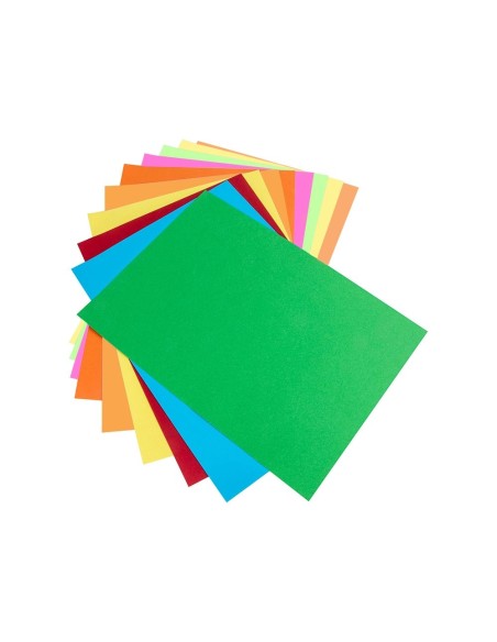 CI | Bloc trabajos manuales liderpapel cartulina 240x315mm 10 hojas 5 colores neon + 5 colores intensos