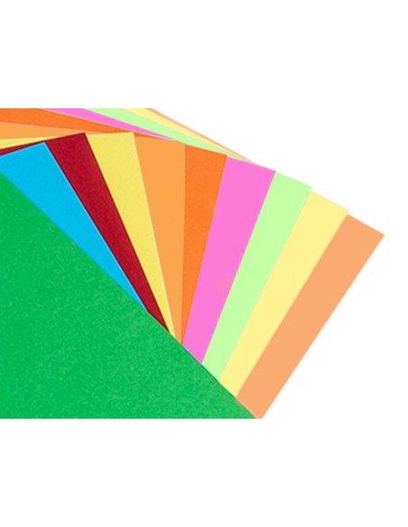 CI | Bloc trabajos manuales liderpapel cartulina 240x315mm 10 hojas 5 colores neon + 5 colores intensos