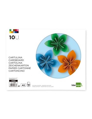 CI | Bloc trabajos manuales cartulina 297x420mm 10 hojas colores surtidos