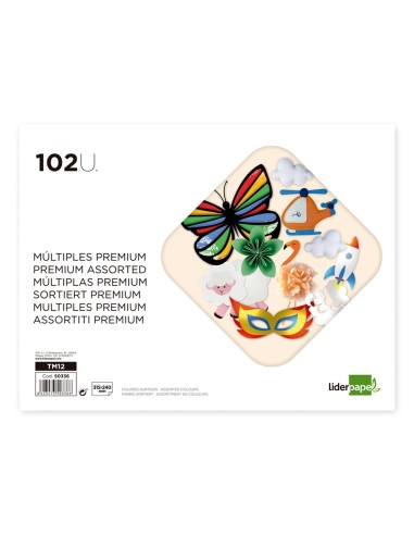 CI | Bloc trabajos manuales liderpapel multiple premium 240x315mm 102 hojas colores surtidos