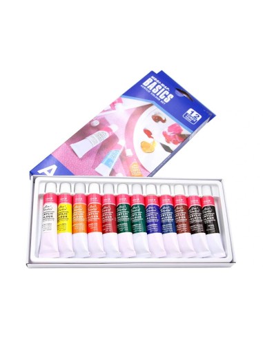 CI | Pintura acrilica artist caja carton de 12 colores surtidos tubo de 12 ml