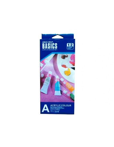CI | Pintura acrilica artist caja carton de 12 colores surtidos tubo de 12 ml