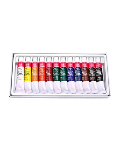 CI | Pintura acrilica artist caja carton de 12 colores surtidos tubo de 12 ml