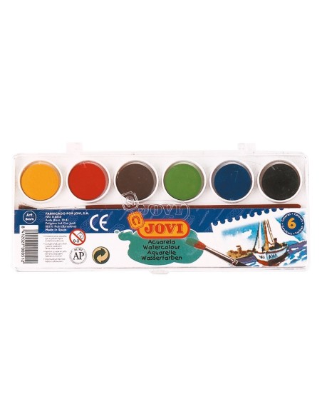CI | Acuarela jovi 6 colores estuche de plastico