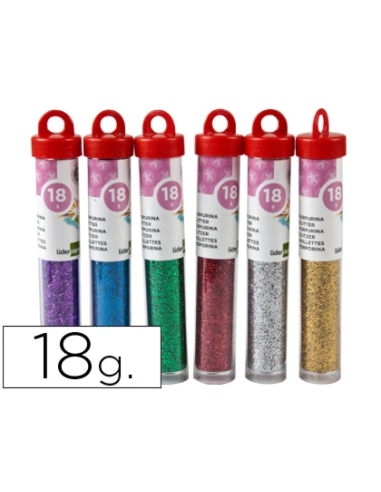 CI | Purpurina liderpapel fantasia colores metalicos surtidos bote de 18 gr