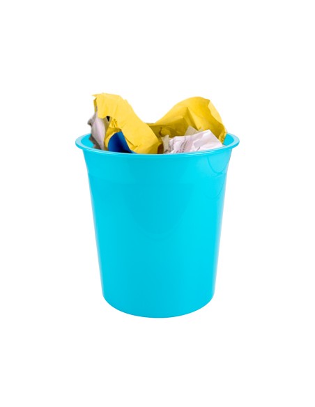 CI | Papelera plastico q-connect turquesa translucido 13 litros