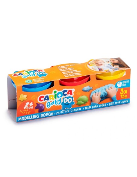 CI | Pasta De Modelar Carioca Baby Dough Bote 75 G Set De 3 Colores Surtidos