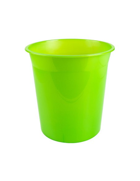 CI | Papelera plastico q-connect verde translucido 13 litros