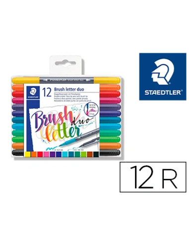 CI | Rotulador staedtler 3004 doble punta para hand lettering estuche de 12 unidades colores surtidos