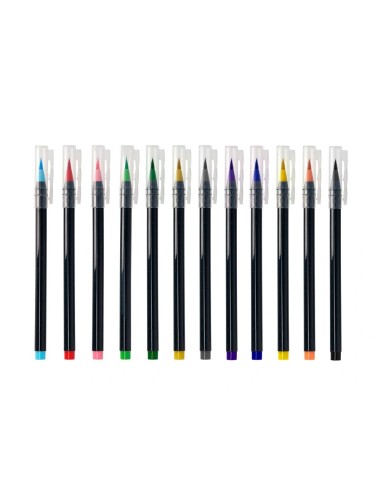CI | Rotulador liderpapel punta pincel extra suave estuche 12 unidades colores surtidos
