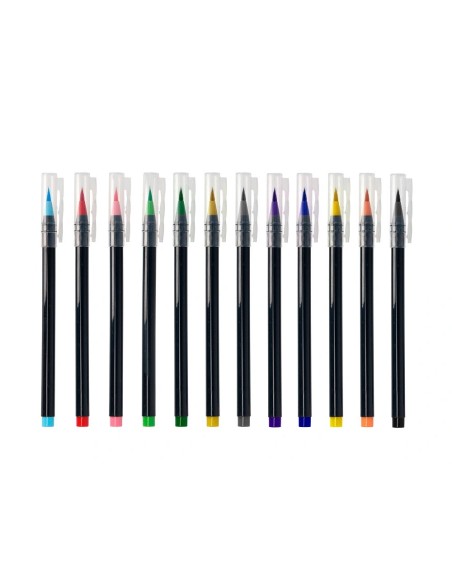 CI | Rotulador liderpapel punta pincel extra suave estuche 12 unidades colores surtidos