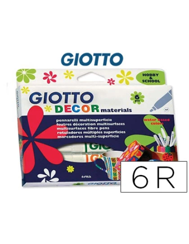 CI | Rotulador giotto decor materials caja de 6 colores surtidos