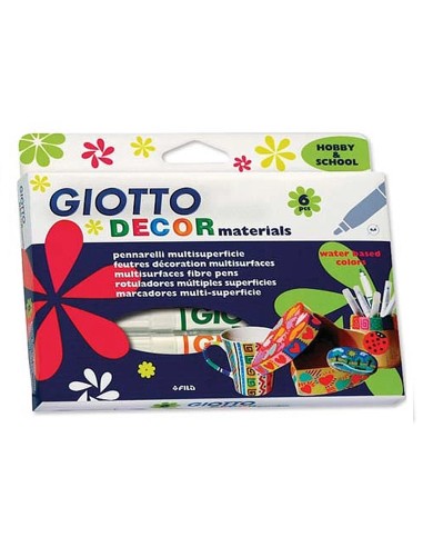 CI | Rotulador giotto decor materials caja de 6 colores surtidos