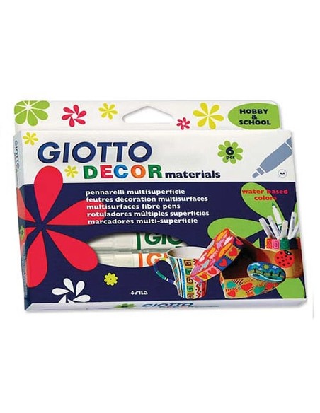 CI | Rotulador giotto decor materials caja de 6 colores surtidos