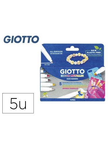 CI | Rotulador giotto decor metal caja de 5 rotuladores