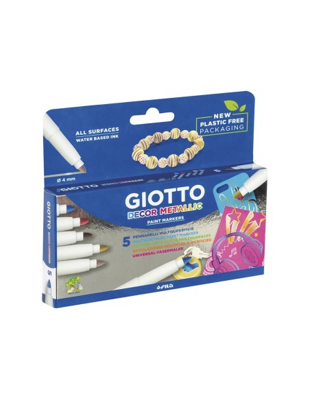 CI | Rotulador giotto decor metal caja de 5 rotuladores