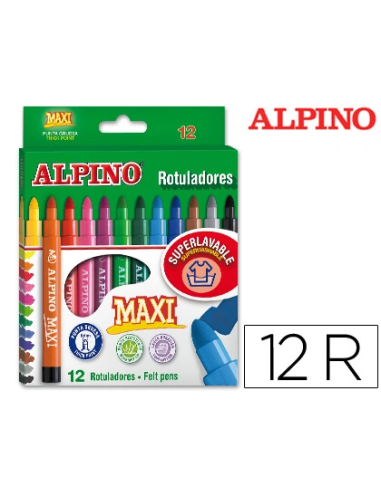 CI | Rotulador alpino maxi -caja de 12 colores