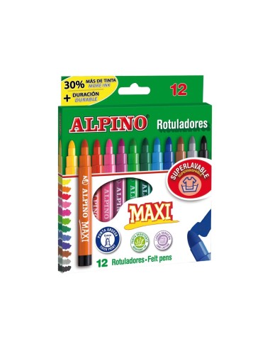 CI | Rotulador alpino maxi -caja de 12 colores
