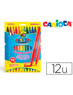 CI | Rotulador carioca birello bipunta caja de 12 colores