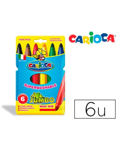 CI | Rotulador carioca jumbo c/6 colores -punta gruesa