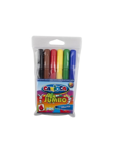 CI | Rotulador carioca jumbo c/6 colores -punta gruesa