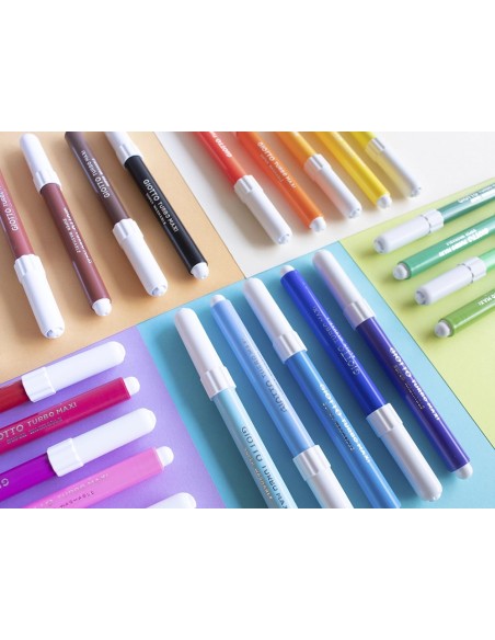 CI | Rotulador giotto turbo-maxi caja de 24 colores lavables con punta bloqueada