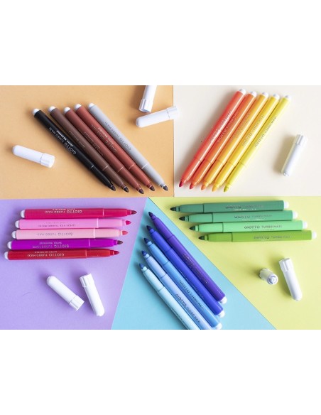 CI | Rotulador giotto turbo-maxi caja de 24 colores lavables con punta bloqueada