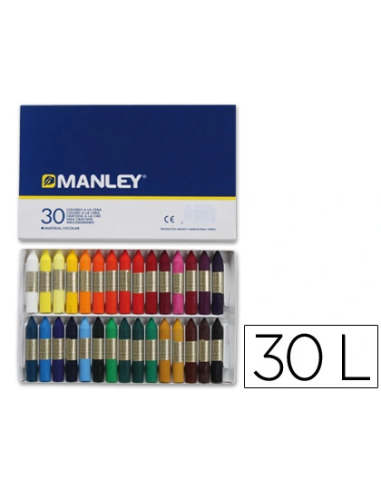 CI | Lapices cera manley -caja de 30 colores