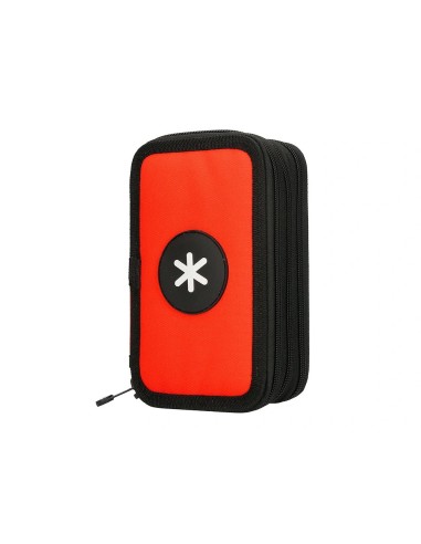 CI | Plumier escolar antartik triple color rojo 36 piezas