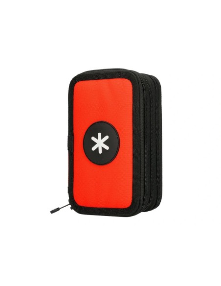 CI | Plumier escolar antartik triple color rojo 36 piezas