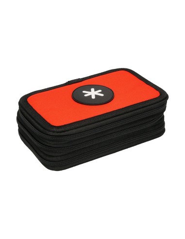 CI | Plumier escolar antartik triple color rojo 36 piezas