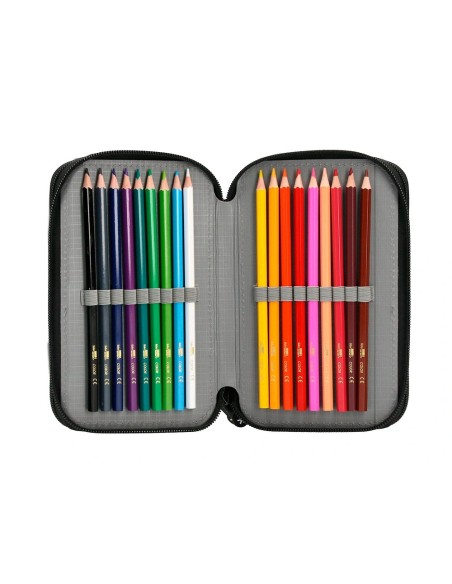 CI | Plumier escolar antartik triple color rojo 36 piezas