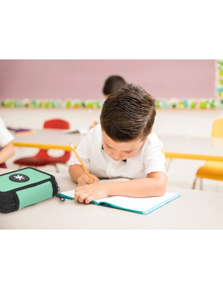 CI | Plumier escolar antartik triple color menta 36 piezas