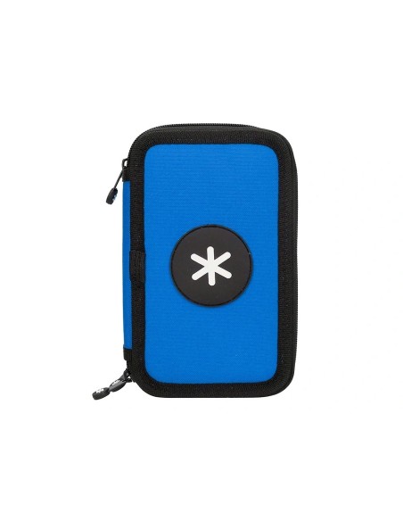 CI | Plumier escolar antartik triple color azul 36 piezas