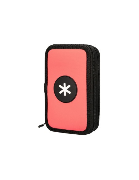 CI | Plumier escolar antartik doble color coral 28 piezas