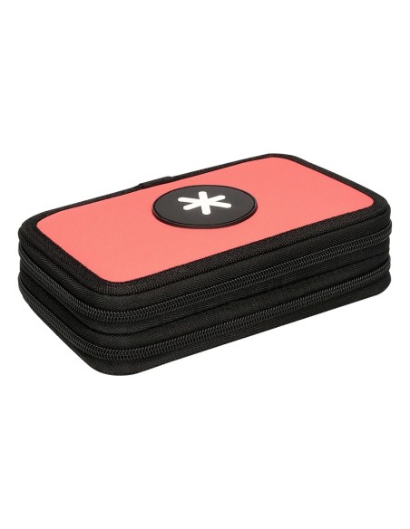 CI | Plumier escolar antartik doble color coral 28 piezas